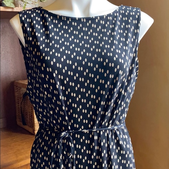XL MERONA STRETCH JERSEY DRESS BLACK AND TAN DOT - Picture 3 of 13